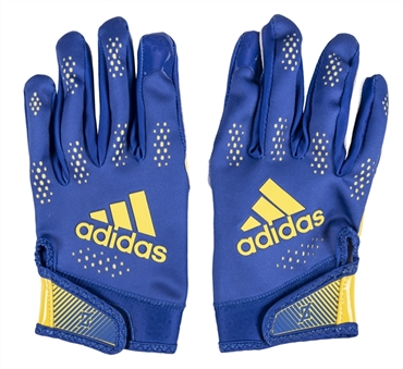 2021 Jalen Ramsey Game Used Blue Adidas Gloves 